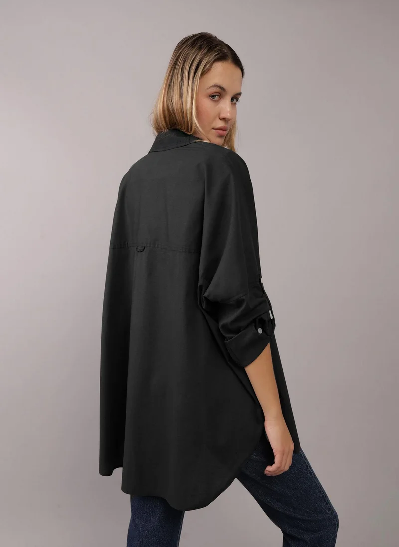 امريكان ايجل Pocket Detail Button Down Oversized Shirt