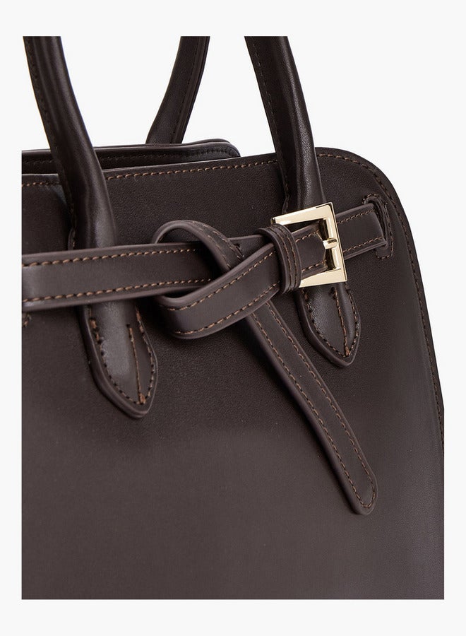 Flora Bella By Shoexpress Solid Tote Bag with Detachable Strap and Zip Closure  - Image 4