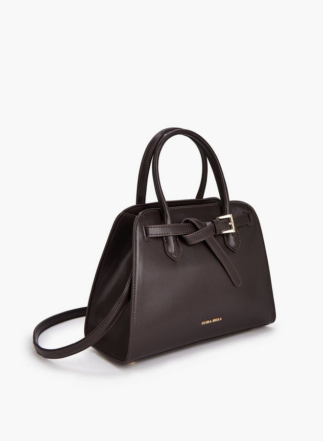 Flora Bella By Shoexpress Solid Tote Bag with Detachable Strap and Zip Closure  - Image 5