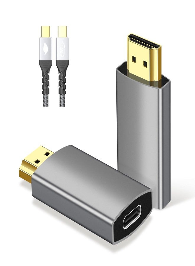 XinYaa USB C Female to HDMI Male Adapter with USB Video Cable, 4K@60Hz Uni-Directional USB Type C Source to HDMI 2.0 Display Converter Thunderbolt 3/4 to HDMI for i-/Phone 17 MacBok Pro/Air, Galaxy - 1 Pack - Image 1