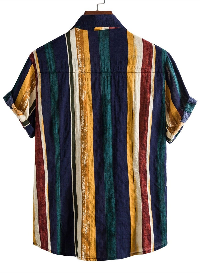 Summer new floral men's casual short-sleeved floral shirt  - Image 2