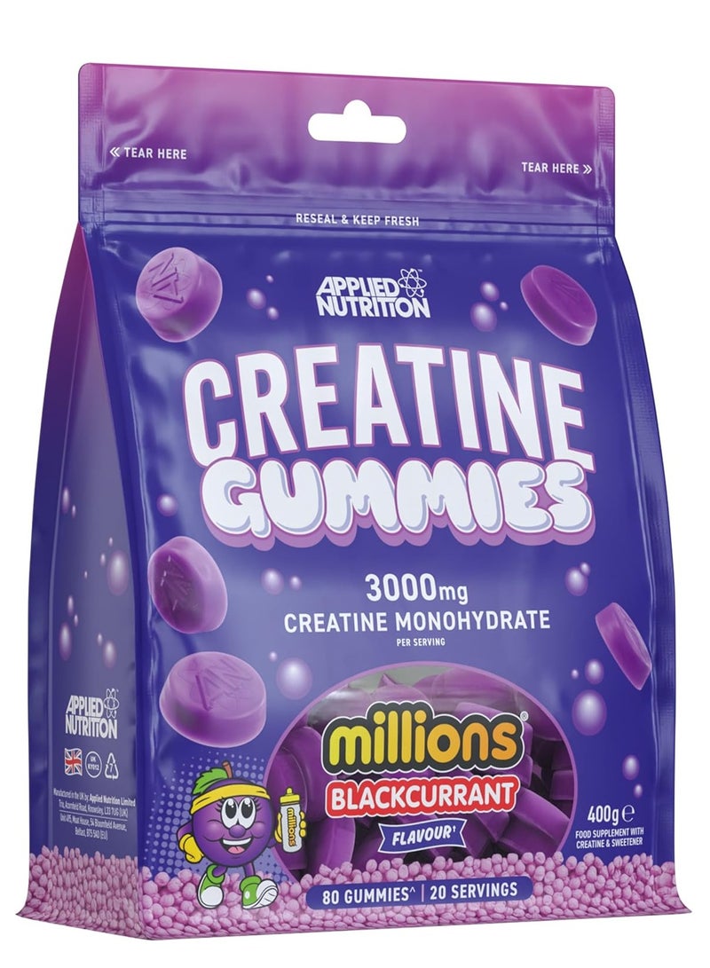 Applied Nutrition Creatine Gummies – 3000mg Creatine Monohydrate per Serving, 80 Vegan Gummies, (Blackcurrant Millions) Supports Muscle Strength & Performance - Image 1