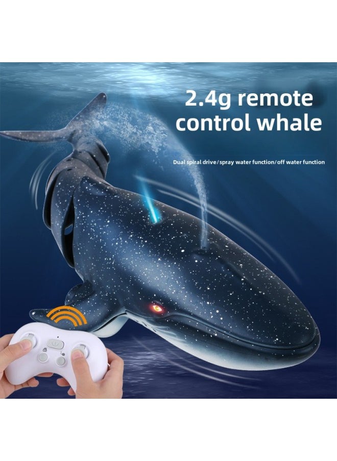 Generic - Electric Remote Control Shark Water Spray Light Whale Can Be Launched 24G Remote Control Boat Children's Toy Girl Bag Metal-Color:Shining Gold-fully Waterproof -Specification:Three-battery Configuration - Image 1