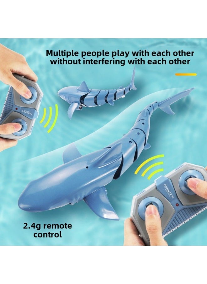 Generic - Electric Remote Control Shark Water Spray Light Whale Can Be Launched 24G Remote Control Boat Children's Toy Girl Bag Metal-Color:Shining Gold-fully Waterproof -Specification:Three-battery Configuration - Image 1