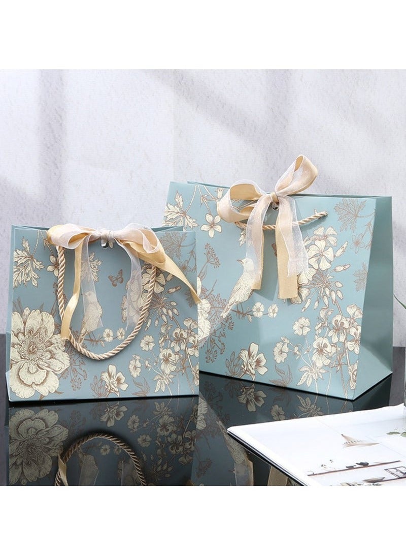 حقيبة هدايا رمضان 18 × 10 × 16 سم، طقم من 20 قطعة من أكياس الهدايا الملونة بنقوش الزهور، حقيبة هدايا ورقية محمولة لأكياس الهدايا صغيرة الحجم، حقائب عيد ميلاد الأم، حفلات الزفاف - Image 4