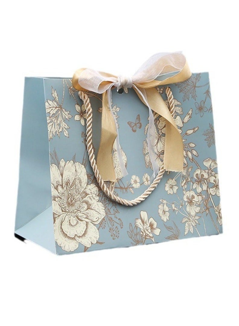 حقيبة هدايا رمضان 18 × 10 × 16 سم، طقم من 20 قطعة من أكياس الهدايا الملونة بنقوش الزهور، حقيبة هدايا ورقية محمولة لأكياس الهدايا صغيرة الحجم، حقائب عيد ميلاد الأم، حفلات الزفاف - Image 1