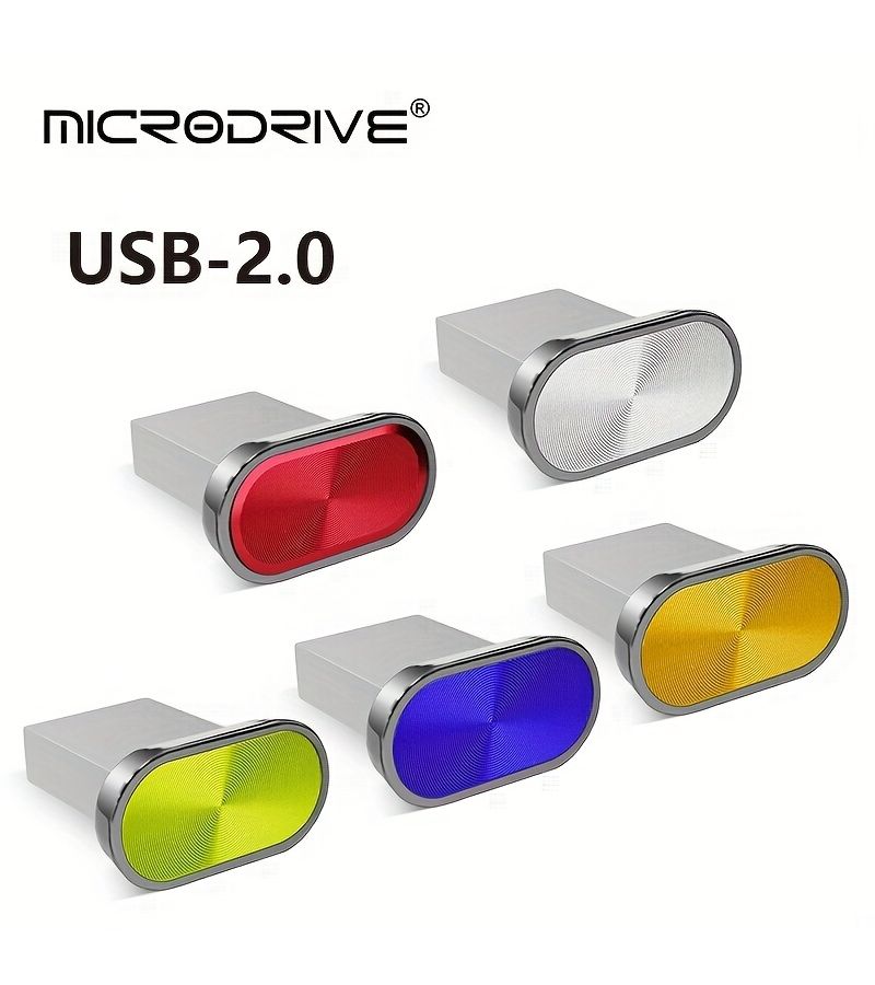 The Metal Button USB 2.0 Flash Drive 16 GB In Silvery Compact Portable Storage With CD Texture Design - Image 2