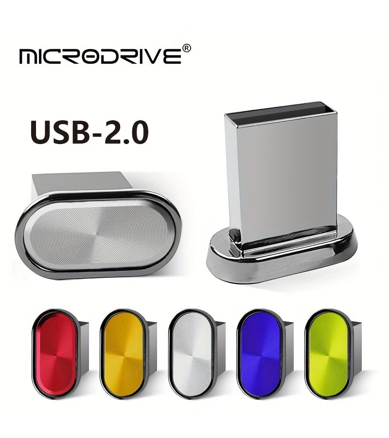 The Metal Button USB 2.0 Flash Drive 16 GB In Silvery Compact Portable Storage With CD Texture Design - Image 3