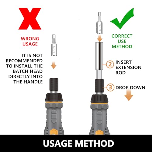 MulWark 63PC Magnetic Ratcheting Screwdriver Bit Set - Multibit Screw Driver with Screwdriver Bits Including Slotted, Torx, Hex, Pozi, Philips, Square; Nut Driver Set for SAE and Metric - Image 3