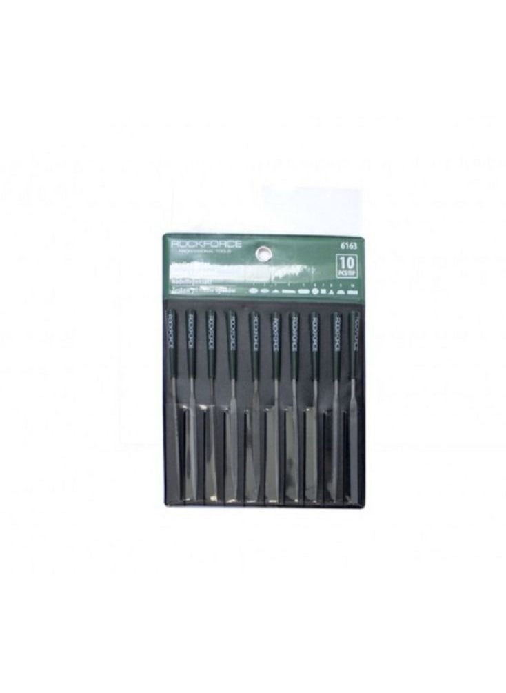 ROCKFORCE ROCKFORCE Multifunction Needle File Set 10 pcs L-140 mm,Ø3 mm in Blister  - Image 1