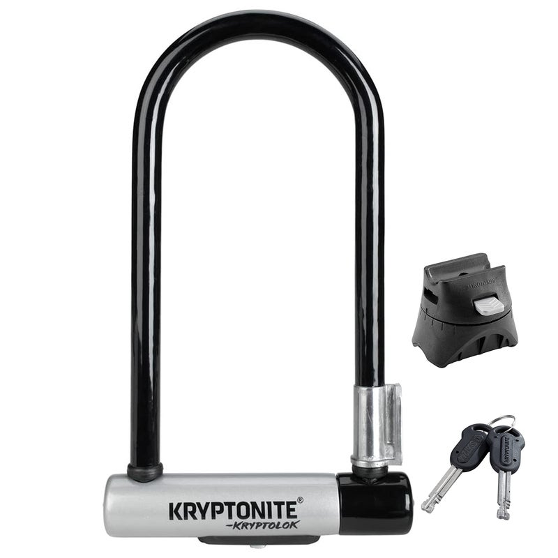 Kryptonite Kryptolok Standard Bike U-Lock  Heavy Duty Anti-Theft Bicycle U Lock  12.7Mm Shackle With Mounting Bracket And Keys  High Security Lock For Bicycles Scooters Black - Image 1