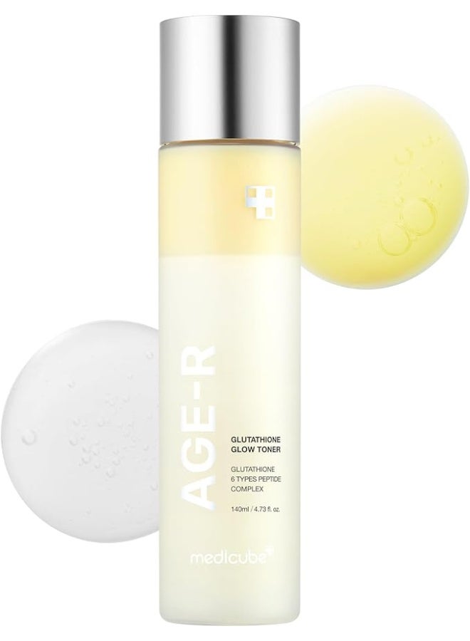 Age-R Glutathione Glow Milky Toner 140ml, Double Layer Brightening Toner with Glutathione & Peptides for Radiant Glass Skin, Low-Irritation Hydrating Toner for Even Skin Tone & Lasting Glow