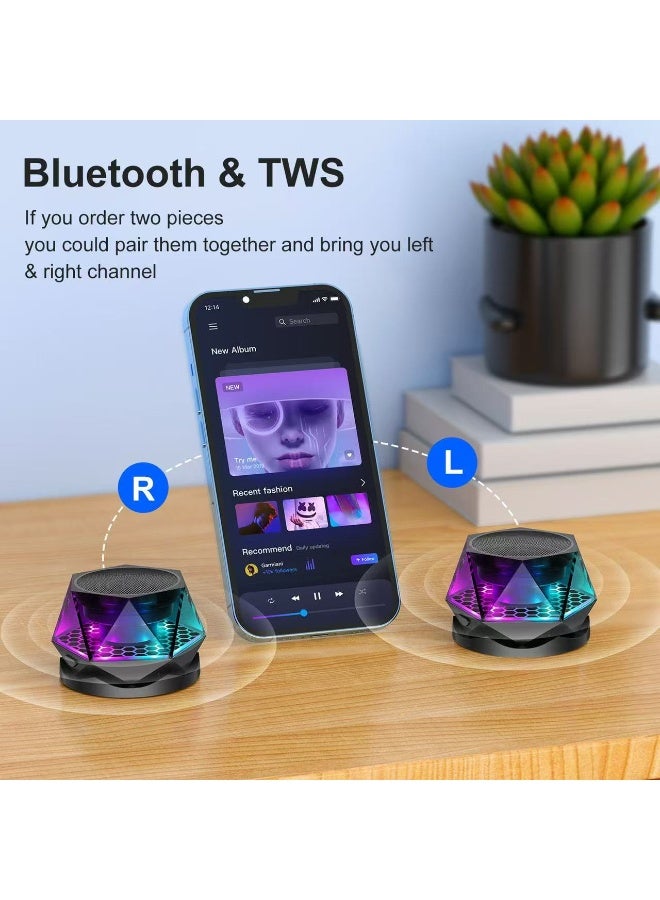 Wireless Portable RGB Bluetooth Speaker: Magnetic Diamond Mini Subwoofer – Creative with Phone Stand - Image 4