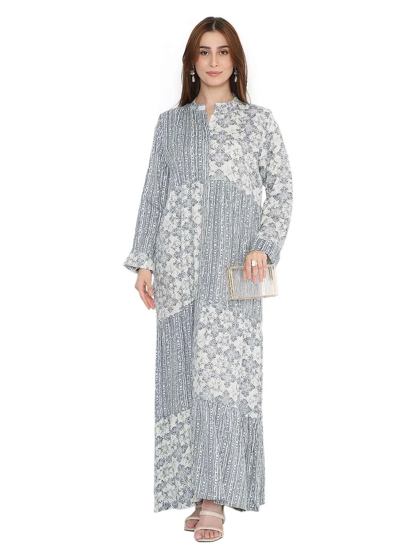 HANA & SARA BEAUTIFUL PRINTED LONG ARABIC KAFTAN FARASHA JALABIYA DRESSES