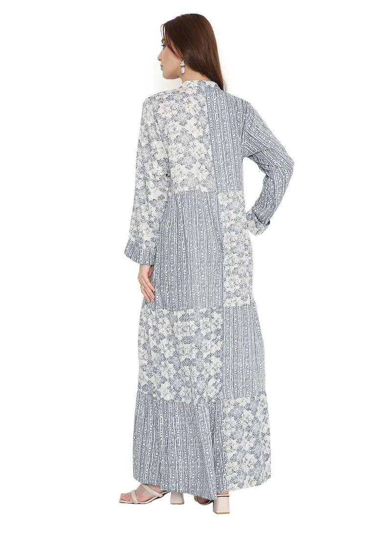 HANA & SARA BEAUTIFUL PRINTED LONG ARABIC KAFTAN FARASHA JALABIYA DRESSES