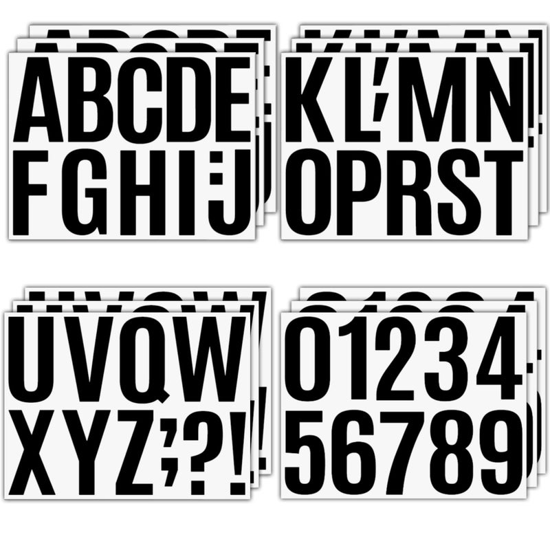 15 Sheets Large Self Adhesive Vinyl Letters Numbers Kit 4 Inch Mailbox Numbers Stickers for Mailbox Signs Window Door Cars Trucks Home Business Address Number lockers 4 Inch Black