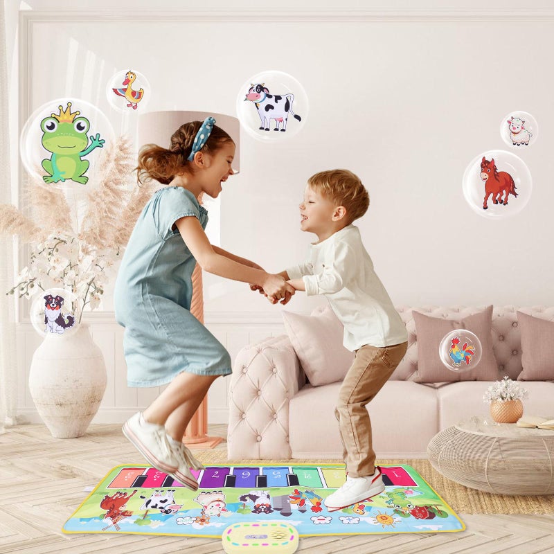 Mfcir Toddler Toys Farm Animals Piano Mat, Baby Musical Floor Carpet Play mat for Kids,Sensory Educational Learning Dancing Keyboard,Touch Blanket Xmas Christmas Birthday Gift for 1-5 Year Old Girl boy - Image 4