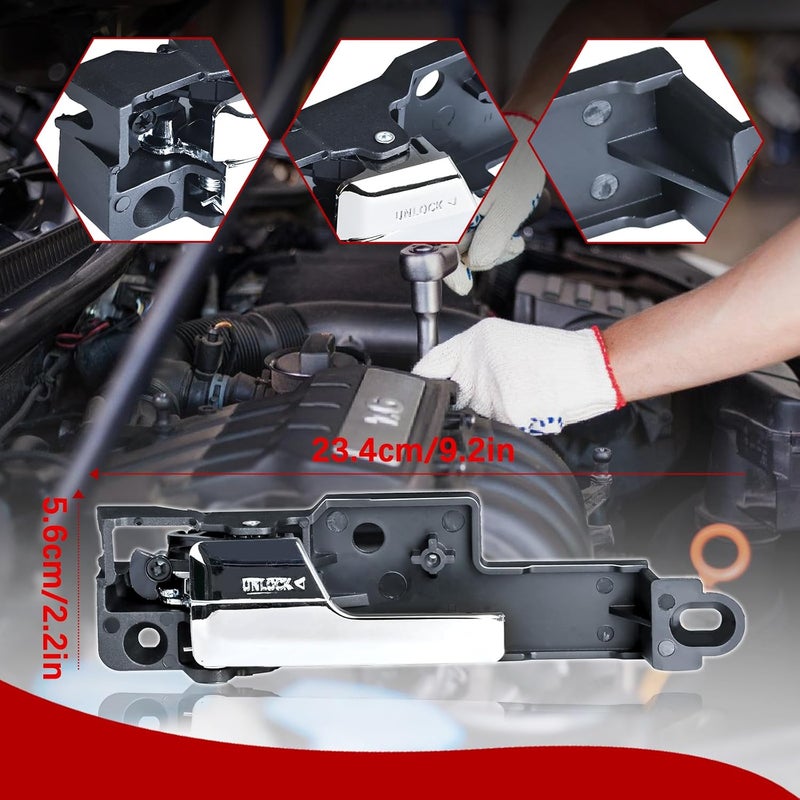 FAERSI Inside Interior Door Handle Front Driver & Passenger Side Replacement for 2006 2007 2008 2009 2010 2011 2012 Ford Fusion, 07-11 Lincoln MKZ & Mercury Milan 06 Zephyr 6E5Z5422601A, 6E5Z5422600AA - Image 3