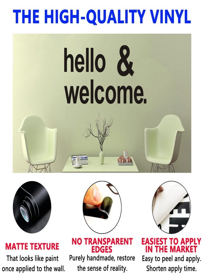 SEATUNE Large Wall Stickers, Hello Welcome Decals, (Easy to Apply), Vinyl Wall Decor Art Office Gym Classroom School Nursery Playroom, Door Inspirational Motivational Quotes Positive Saying Home 28.6"X15" - Image 2