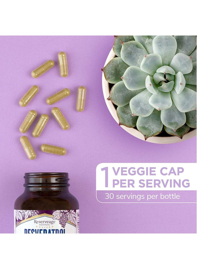 Resveratrol 250 mg, Antioxidant Supplement For Heart, Cellular Health, Supports Healthy Aging, Paleo And Keto - 30 Capsules