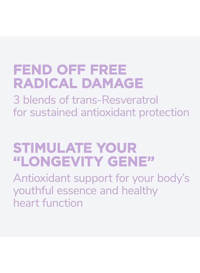 Resveratrol 250 mg, Antioxidant Supplement For Heart, Cellular Health, Supports Healthy Aging, Paleo And Keto - 30 Capsules