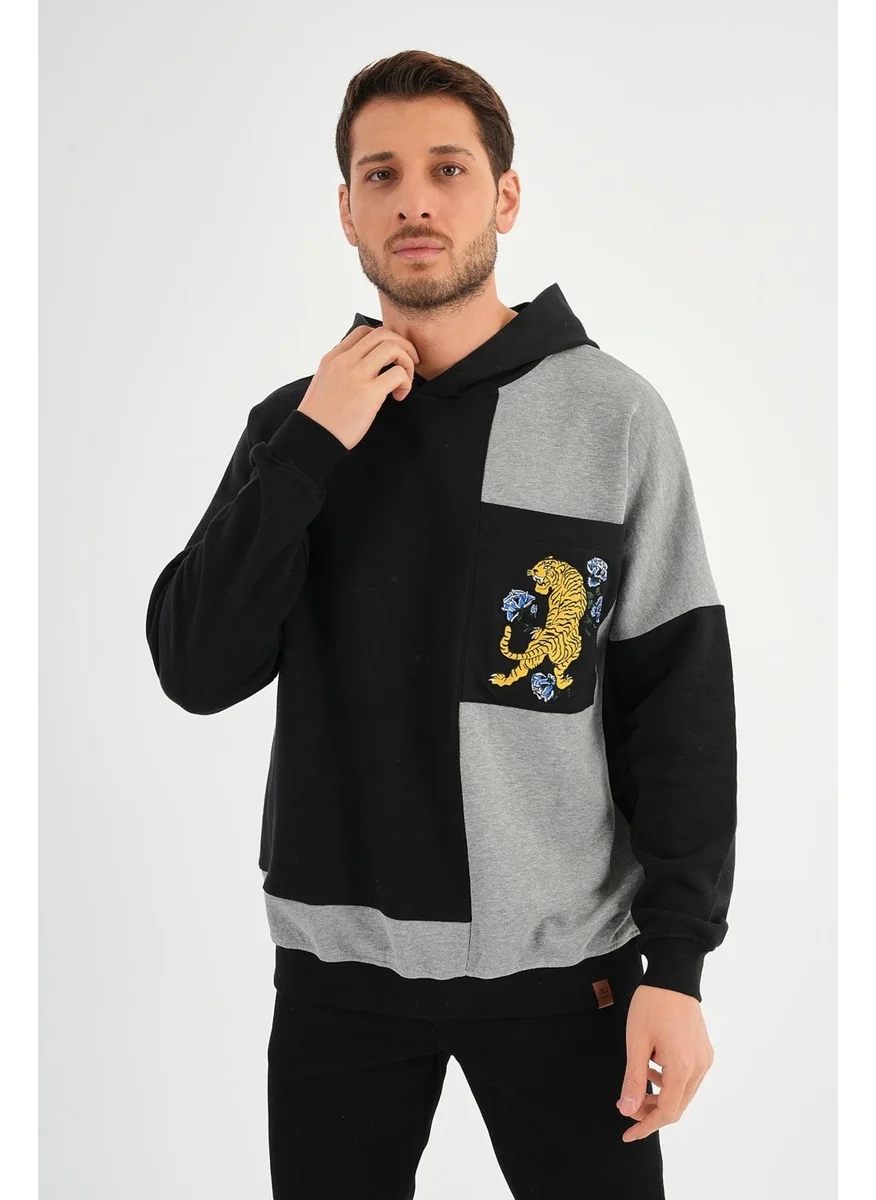 الكسندر جاردي Oversize Color Block Hoodie Sweatshirt (E20-152703)