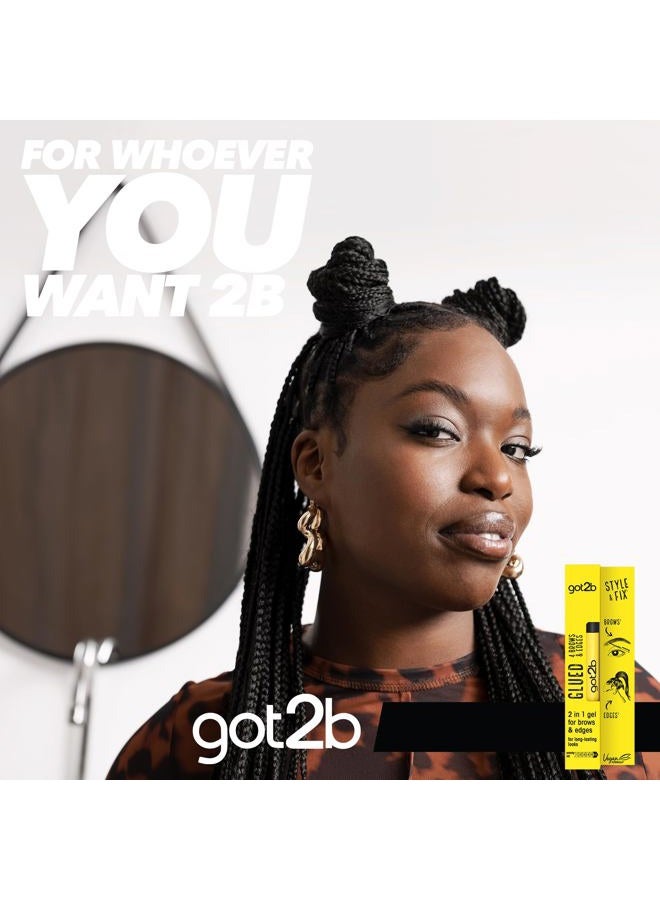 Glued for Brows & Edges 2 in 1 Wand Eyebrow Gel, 72hr Hold, No White Residue or Stickness, Vegan, Silicone Free, Alcohol Free, 16 ml
