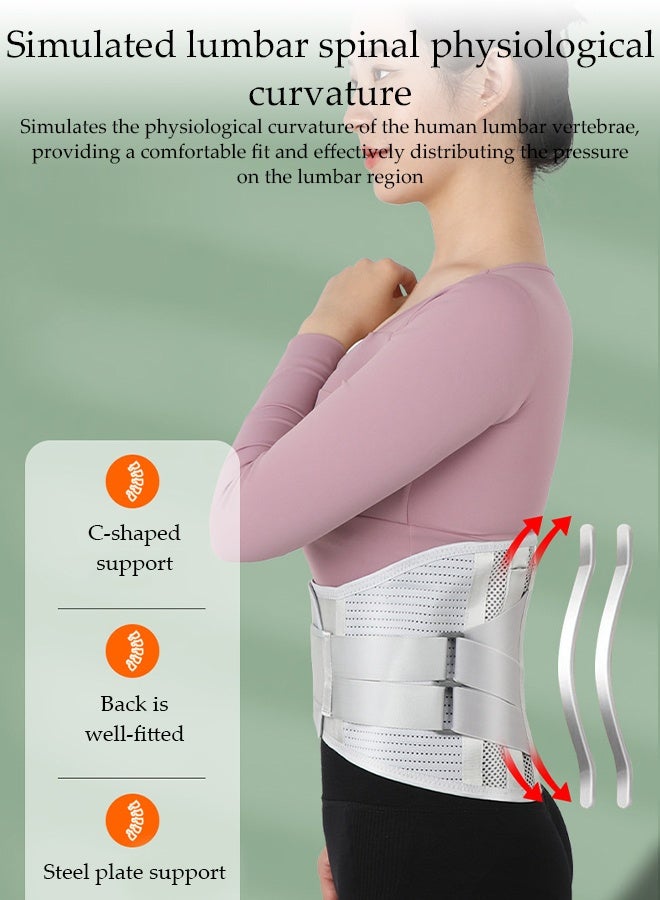 DUNISO Adjustable Lumbar Support Belt，Back Brace Lumbar Support Belt，Waist Support Belt for Lower Back Pain Relief， Ergonomic Design，Comfortable and Breathable，for Herniated Disc, Sciatica, Scoliosis，L,Grey  - Image 5