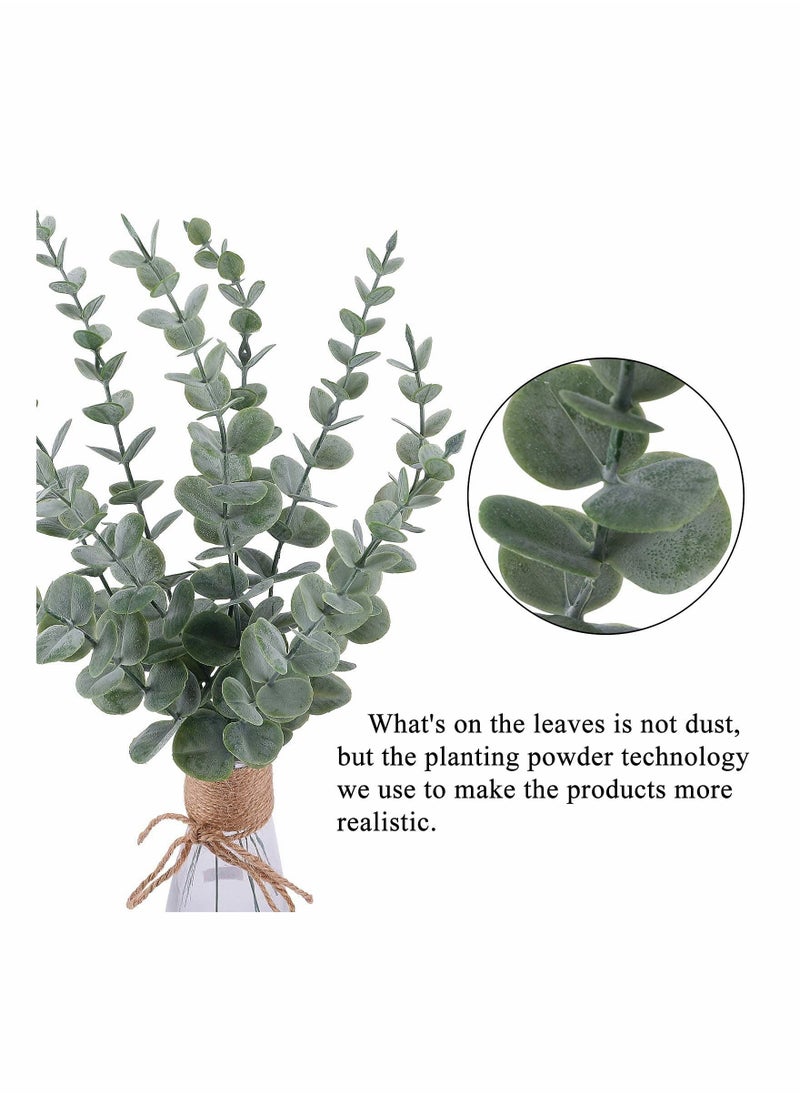 Generic Eucalyptus Leaves 20pcs Artificial Stems Real Grey, Green Touch Branches for Home Office Centerpiece Wedding Banquet Flower Arrangement Decoration  - Image 3