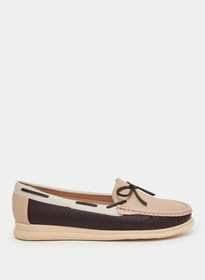 Styli Styli Casual Color Block Bow Detail Shoes
