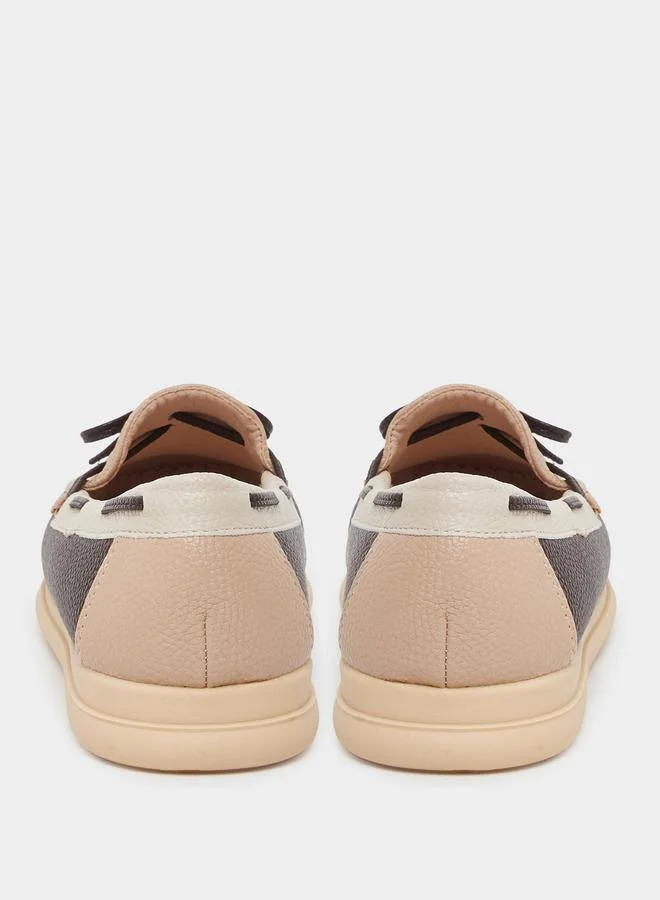 Styli Styli Casual Color Block Bow Detail Shoes