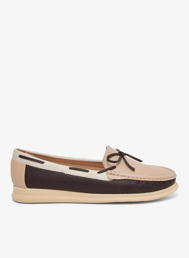 Styli Casual Color Block Bow Detail Shoes