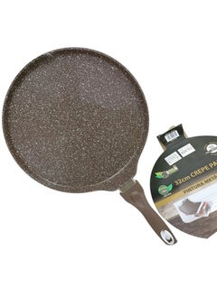Non-Stick Flat Crepe Pan with Long Handle Durable and Stylish Cookware (32Cm- Brown)