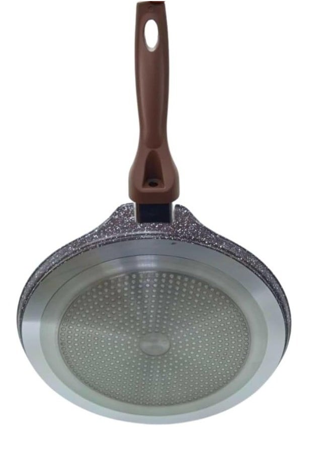 Happy Home - Non-Stick Flat Crepe Pan with Long Handle Durable and Stylish Cookware (32Cm- Brown) - Image 1
