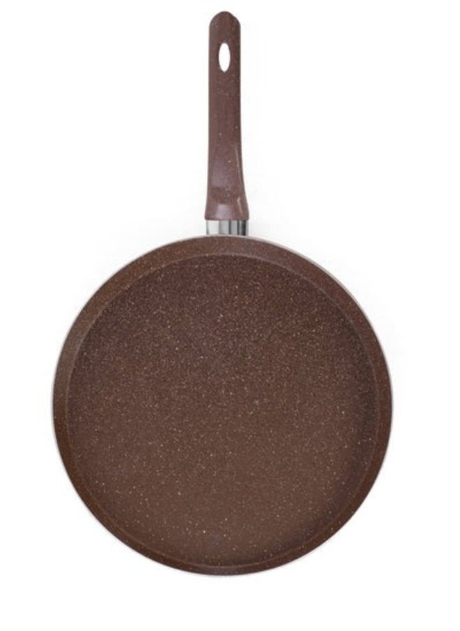 Happy Home - Non-Stick Flat Crepe Pan with Long Handle Durable and Stylish Cookware (32Cm- Brown) - Image 1