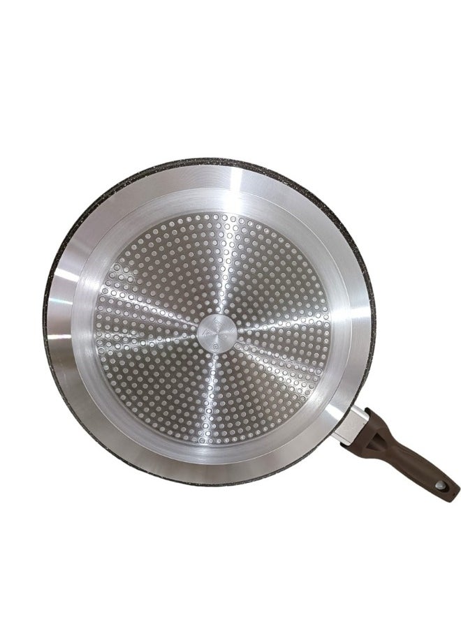 Happy Home - Non-Stick Flat Crepe Pan with Long Handle Durable and Stylish Cookware (32Cm- Brown) - Image 1