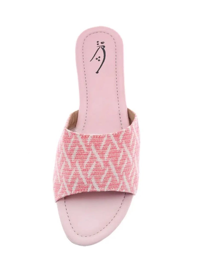 Mishkat Summer Babouche Slipper for Women (Pink & White) - Image 3