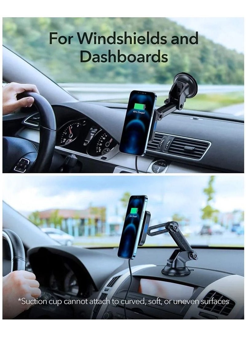 Halo Lock Dashboard Magnetic Wireless Charger Compatible with Mag Safe Car Charger Windshield Car Mount Compatible with Iphone 14-13 & 12 Series Black - pzsku/Z3E7EE5E4E7EC05F19003Z/45/_/1676829897/deedc1a9-6dd4-4954-98bc-791e43be402f