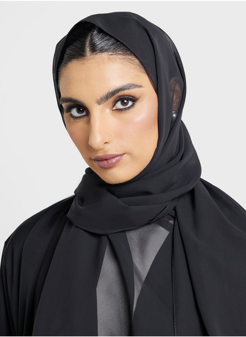 Khizana - Two Toned Abaya With Sheila - Image 1