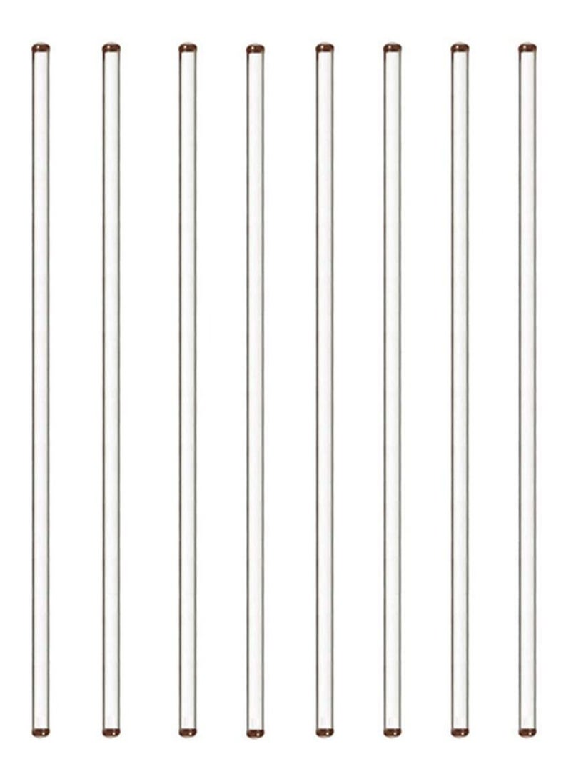 SYOSI 8 قطع من قضبان التحريك الزجاجية ذات الطرفين المستديرين بطول 12 بوصة وقطر 7 مم لمطبخ المختبر والتعليم العلمي وتحريك المشروبات الساخنة والباردة والكوكتيلات - Image 1