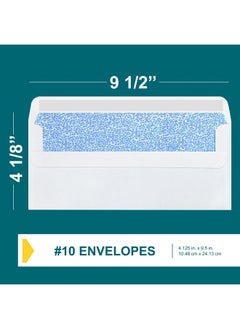 EnDoc 10 Left Window Envelopes Self Seal 20/Pack 4 1/8 X 9 1/2 Inch Business Envelopes 10 With Flip & Seal Closure Security Tinted Envelopes For Invoices & Statements White Envelopes Letter Size  - Image 3