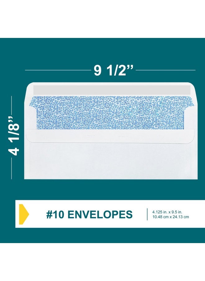 EnDoc - 10 Left Window Envelopes Self Seal 20/Pack 4 1/8 X 9 1/2 Inch Business Envelopes 10 With Flip & Seal Closure Security Tinted Envelopes For Invoices & Statements White Envelopes Letter Size - Image 1
