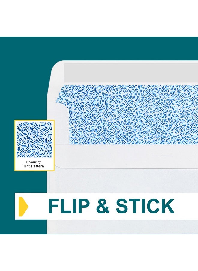 EnDoc - 10 Left Window Envelopes Self Seal 20/Pack 4 1/8 X 9 1/2 Inch Business Envelopes 10 With Flip & Seal Closure Security Tinted Envelopes For Invoices & Statements White Envelopes Letter Size - Image 1