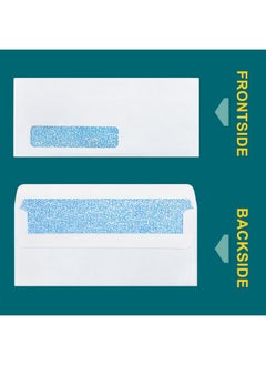 EnDoc 10 Left Window Envelopes Self Seal 20/Pack 4 1/8 X 9 1/2 Inch Business Envelopes 10 With Flip & Seal Closure Security Tinted Envelopes For Invoices & Statements White Envelopes Letter Size  - Image 2