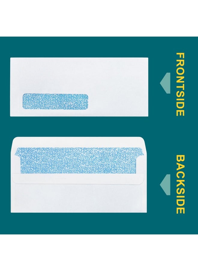 EnDoc - 10 Left Window Envelopes Self Seal 20/Pack 4 1/8 X 9 1/2 Inch Business Envelopes 10 With Flip & Seal Closure Security Tinted Envelopes For Invoices & Statements White Envelopes Letter Size - Image 1