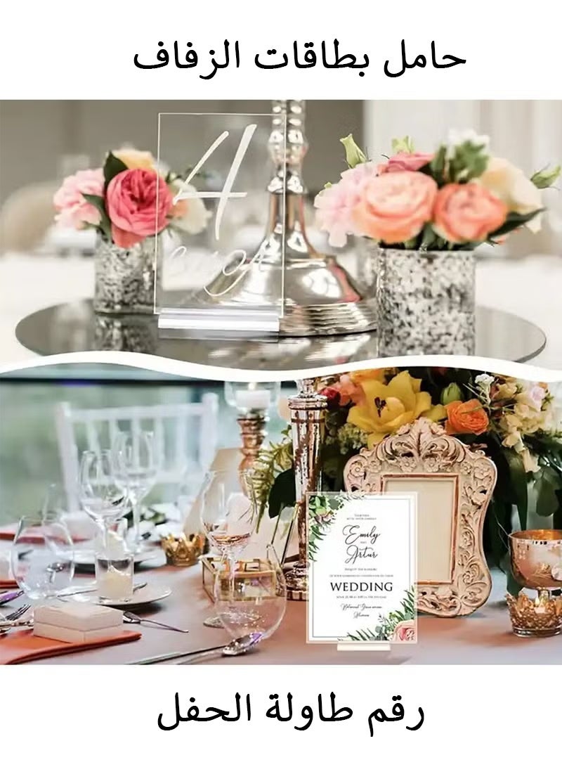 Acrylic Clear Place Card Holders - Elegant Table Decor for Weddings, Restaurants & Events - Image 2
