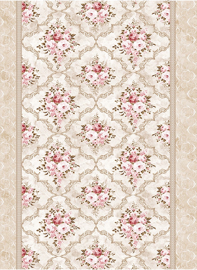 In-House Soft Velvet Turkish Rectangular Door & Bath Mat - Pink - 60x40 cm  - Image 3
