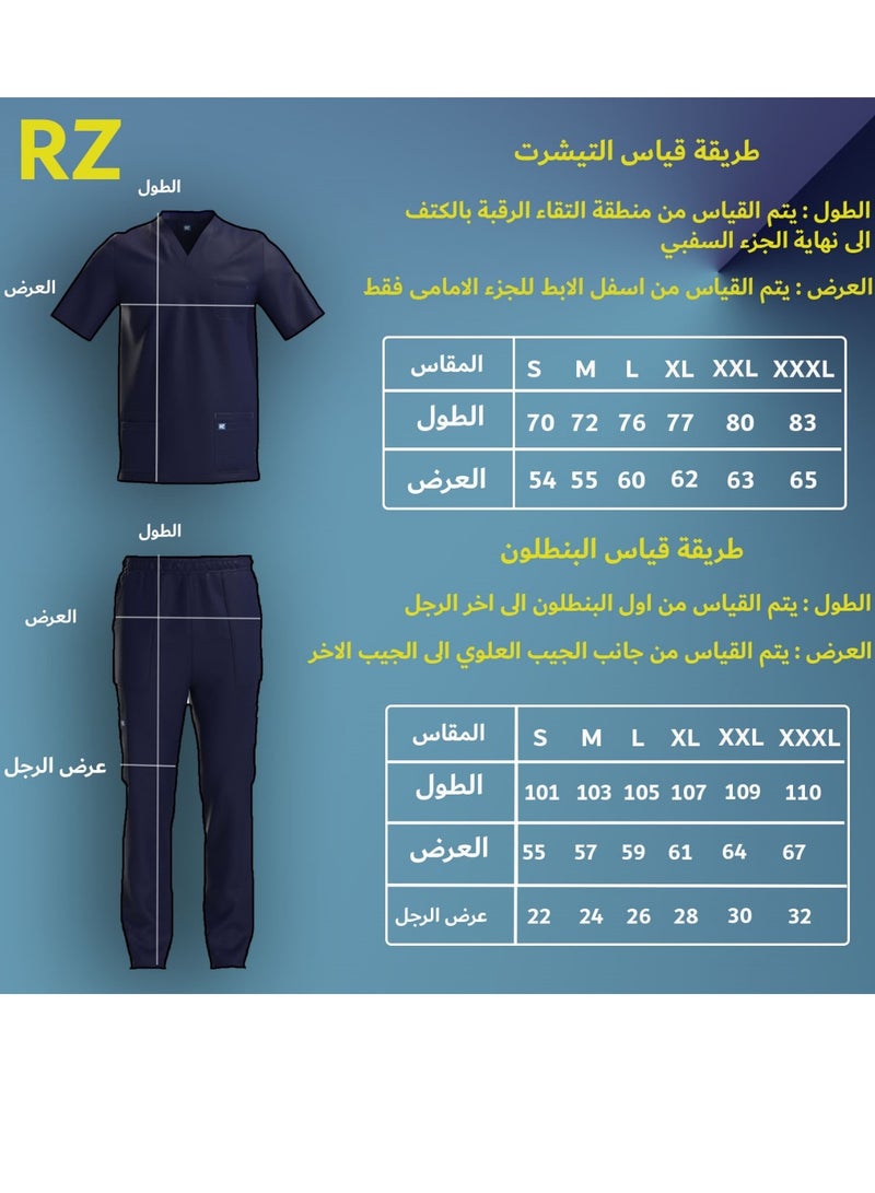 RZ The perfect choice for medical professionals. Medical scrub for men,Blue - Image 3