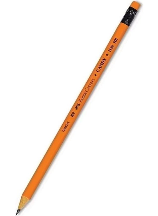 FABER-CASTELL - Pencil with Eraser 4 Pieces Candy Hb Black Pencil with Eraser Neon Patterned Hb Pencil - Image 1