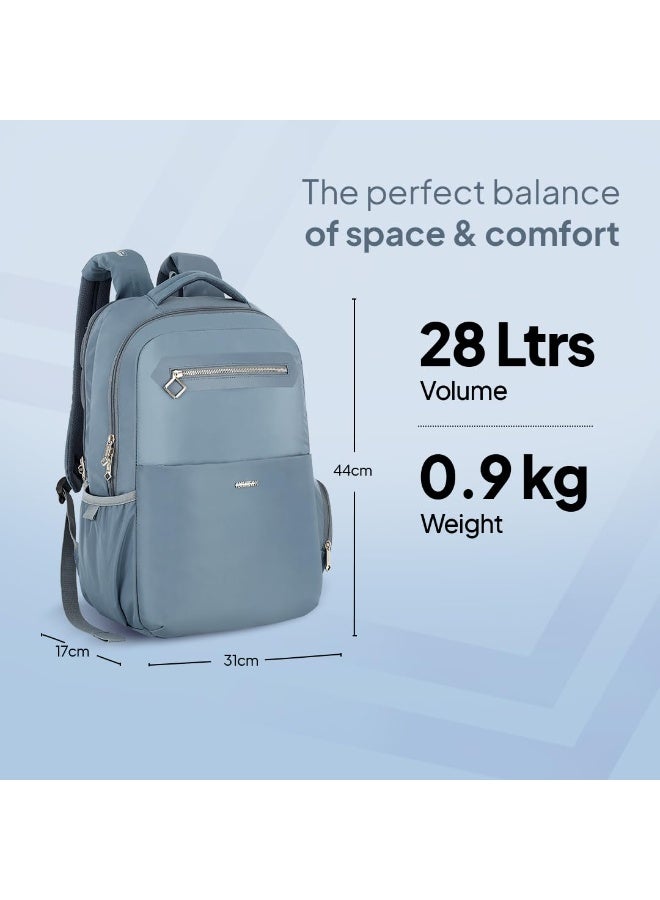 American Tourister Jit+ 2.0 Style 02, 28L Office 3 Compartment Laptop Backpack With Cable Organizer Pouch, USB Charging Port, Trolley Strap & Rain Cover For Unisex, Men & Women - Mirage Blue - Image 2